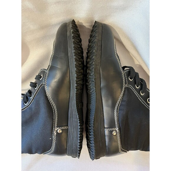 Hogan Outerwear Lace Up Hiking Work Boot, Black Leather & Nylon Women’s Size 6.5 - Picture 8 of 12